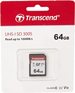 Transcend TS64GSDC300S Scheda di Memoria SDXC da 64 GB, Imballaggio Standard, 300S, Standard
