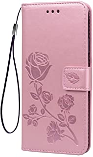 GOKEN Cover per Huawei Nova 8i / Honor 50 Lite, Custodia Flip TPU/PU Portafoglio Pelle con Stand/Carte Slot, Chiusura Magnetica 3D Rosa Telefono Case