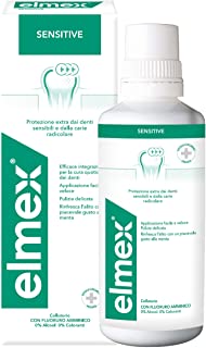 Elmex Collutorio Sensitive, Protezione Extra dai Denti Sensibili e dalla Carie Radicolare, 1 Flacone da 400ml