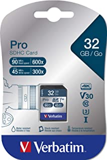 Verbatim Pro Flash Card SD, 32GB, Nero