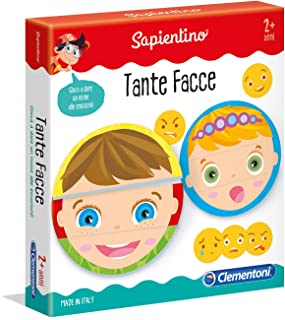 Clementoni Sapientino Tante facce, tessere illustrate, puzzle incastro bambini, gioco educativo 2 anni per imparare emozioni, Made in Italy, 11957