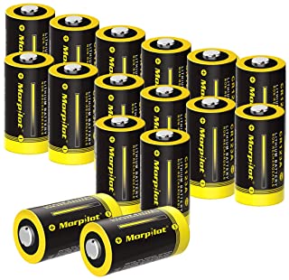 morpilot CR123A 3V Batterie, 16PCS CR123 1500mAh Pile Monouso, Ultra Potenza e Alte Prestazioni, Non Compatibile con Arlo