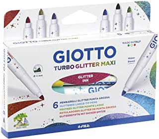 Giotto- Turbo Glitter Maxi Pennarello, Colore Assortiti Glitterati, 426600