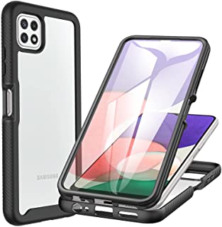 CENHUFO Cover Samsung A22 5G (Non 4G) Custodia Samsung A22 5G Antiurto 360 Gradi con Protezione Schermo Integrata Rugged Doppia Bumper Trasparente Cas