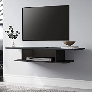 FITUEYES Mobile Porta TV Sospeso Nero in Legno, Moderno Staffa Da Parete 105 x 30x 17.7 cm per Camera, Soggiorno