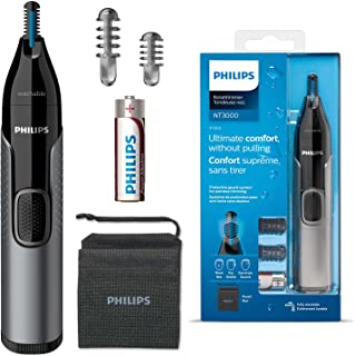 Philips Serie 3000 NT3650/16 - Rifinitore naso, orecchie e sopracciglia, impermeabile, rasoio per il naso con sistema di protezione, funzionamento a b