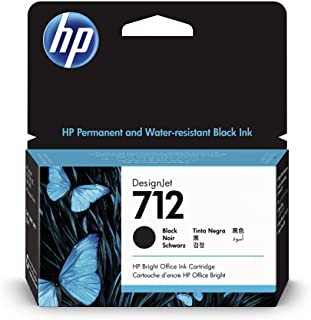 HP 712 Nero 38-ml 3ED70A, Cartuccia Originale con Inchiostro HP Ink, compatibile con Stampanti Plotter HP DesignJet T650, T630, T250, T230, Serie Stud