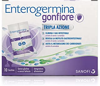 Enterogermina Gonfiore, Integratore Alimentare, Probiotici, Gonfiore Addominale, 10 Bustine