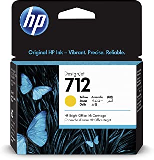 HP 712 Giallo 29-ml 3ED69A, Cartuccia Originale con Inchiostro HP Ink, compatibile con Stampanti Plotter HP DesignJet T650, T630, T250, T230, Serie St