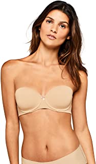 Marchio Amazon - Iris & Lilly Reggiseno Spalline Rimovibili Body Smooth Donna, Beige (Praline), 3C