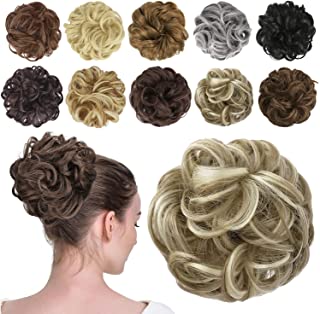 FESHFEN Chignon Facile per Capelli, Posticci per Capelli Coda Chignon Spettinato per Capelli Finti Mossi Ricci Messy Bun Taglia Larga Posticci Extensi