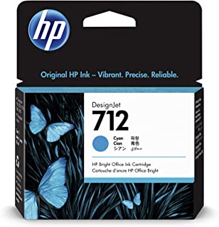 HP 712 Ciano 29-ml 3ED67A, Cartuccia Originale con Inchiostro HP Ink, compatibile con Stampanti Plotter HP DesignJet T650, T630, T250, T230, Serie Stu