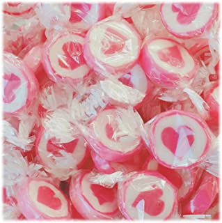 Cuore Dolci rosa e bianche per Matrimonio Battesimo Comunione 500g - Rocce artigianali Caramelle con Cuore Rosa - Tipo Lampone- Decorazione da Tavola