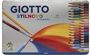 Giotto 256400 - Stilnovo Acquarell Pastelli Acquarellabili Scatola Metallo da 36Colori