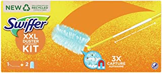 Swiffer Duster Piumini Cattura Polvere 360 XXL, 1 Manico, 2 Piumini, Cattura e Intrappola Polvere e Sporco, Ottimo per I peli di Animale, Maxi Formato