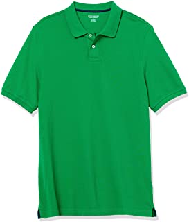 Amazon Essentials Regular-Fit Cotton Pique Polo Shirt Uomo Lungo, Verde, M